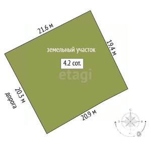 Дом 100м&sup2;, 2-этажный, участок 4 сот.  