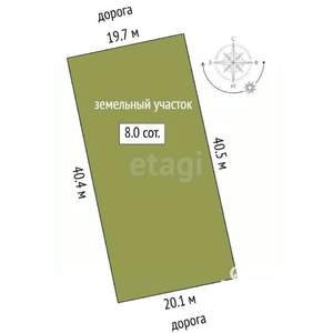 Дом 54м&sup2;, 1-этажный, участок 8 сот.  