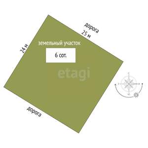 Дом 122м², 1-этажный, участок 6 сот.  