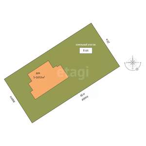 Дом 170м², 2-этажный, участок 10 сот.  
