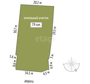 Дом 80м², 2-этажный, участок 8 сот.  