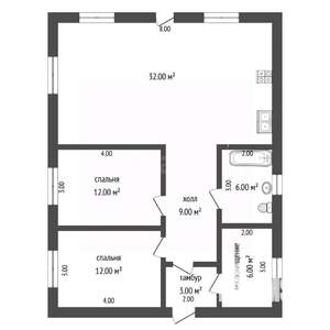 Дом 70м&sup2;, 2-этажный, участок 8 сот.  