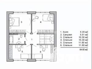 Коттедж 131м², 2-этажный, участок 8 сот.  