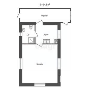 Дом 34м², 1-этажный, участок 5 сот.  