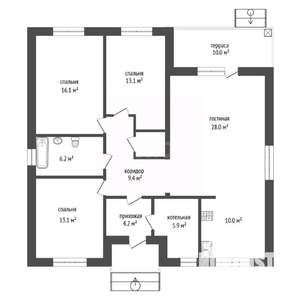 Дом 105м², 1-этажный, участок 5 сот.  