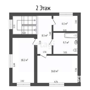 Дача 124м², 2-этажный, участок 7 сот.  