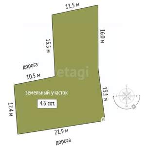 Дом 60м², 2-этажный, участок 5 сот.  