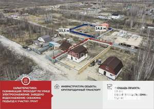 Дом 53м², 2-этажный, участок 6 сот.  