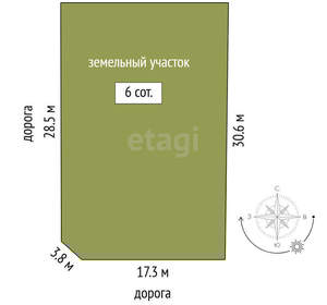 Дом 50м², 2-этажный, участок 6 сот.  