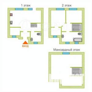Таунхаус 104м², 3-этажный, участок 2 сот.  