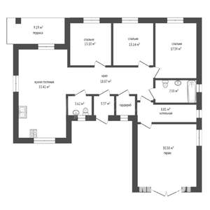 Коттедж 152м², 1-этажный, участок 9 сот.  