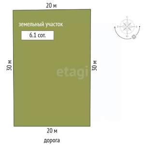 Дом 30м², 1-этажный, участок 6 сот.  