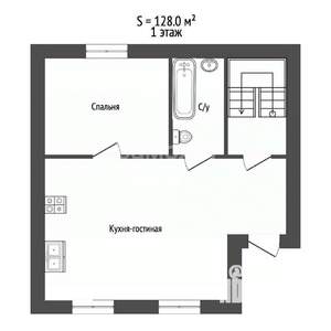 Дом 128м², 2-этажный, участок 4 сот.  