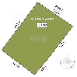 Дом 95м², 2-этажный, участок 15 сот.  