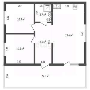 Дом 95м&sup2;, 2-этажный, участок 5 сот.  