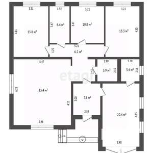 Дом 140м², 1-этажный, участок 6 сот.  