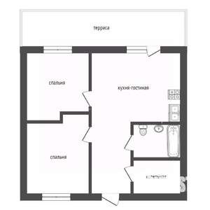 Дом 76м&sup2;, 1-этажный, участок 10 сот.  