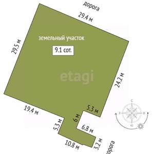 Дача 30м², 1-этажный, участок 9 сот.  
