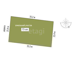 Дом 115м², 1-этажный, участок 8 сот.  