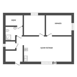 Коттедж 74м², 1-этажный, участок 7 сот.  