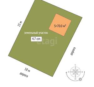 Дом 60м², 2-этажный, участок 5 сот.  