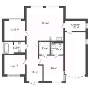 Дом 140м&sup2;, 1-этажный, участок 12 сот.  