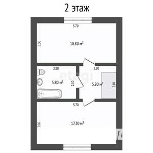Дом 110м², 2-этажный, участок 6 сот.  