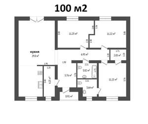 Дом 100м&sup2;, 1-этажный, участок 9 сот.  