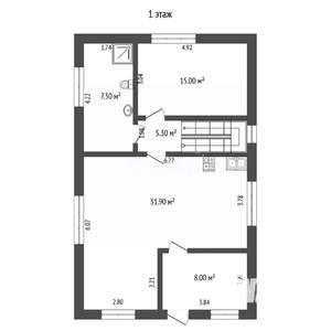 Дом 131м², 2-этажный, участок 8 сот.  