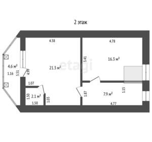 Дом 96м&sup2;, 2-этажный, участок 8 сот.  