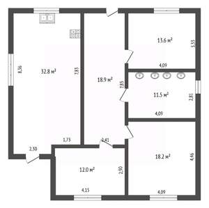 Коттедж 110м&sup2;, 1-этажный, участок 8 сот.  