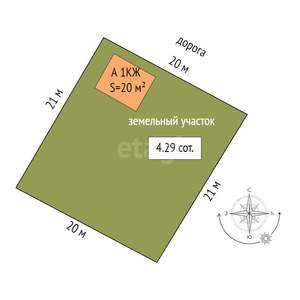 Дом 80м&sup2;, 2-этажный, участок 4 сот.  