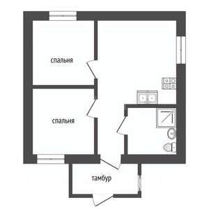 Дом 55м², 2-этажный, участок 8 сот.  