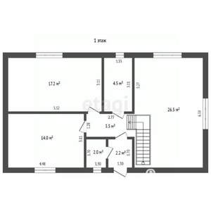 Дом 72м², 1-этажный, участок 7 сот.  