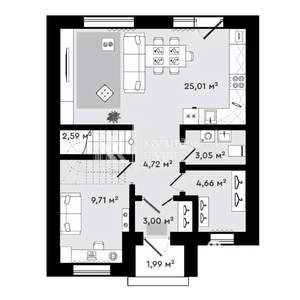Таунхаус 145м², 2-этажный, участок 3 сот.  