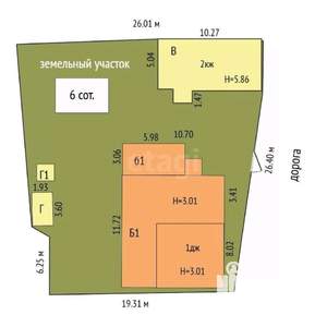 Дом 100м², 1-этажный, участок 6 сот.  