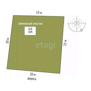 Дом 48м&sup2;, 1-этажный, участок 4 сот.  