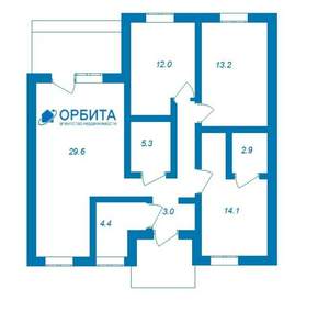 Дом 100м&sup2;, 2-этажный, участок 0 сот.  