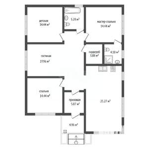 Дом 120м², 1-этажный, участок 5 сот.  