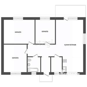 Дом 105м&sup2;, 1-этажный, участок 6 сот.  