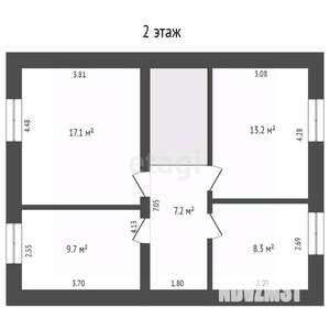 Дом 121м², 2-этажный, участок 8 сот.  