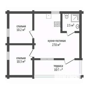 Дом 60м&sup2;, 1-этажный, участок 5 сот.  