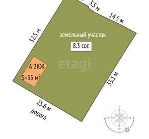 Дача 50м², 2-этажный, участок 8 сот.  