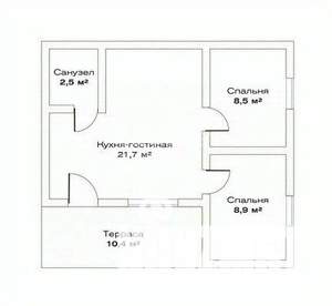 Дом 42м², 1-этажный, участок 5 сот.  
