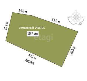 Дом 170м&sup2;, 2-этажный, участок 11 сот.  