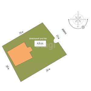 Дом 151м², 2-этажный, участок 5 сот.  