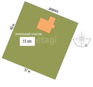 Дом 125м², 2-этажный, участок 15 сот.  