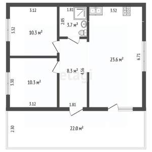 Дом 61м&sup2;, 1-этажный, участок 5 сот.  