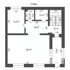 Дом 173м², 2-этажный, участок 6 сот.  