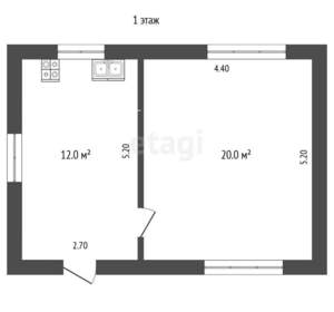 Дом 40м&sup2;, 2-этажный, участок 6 сот.  